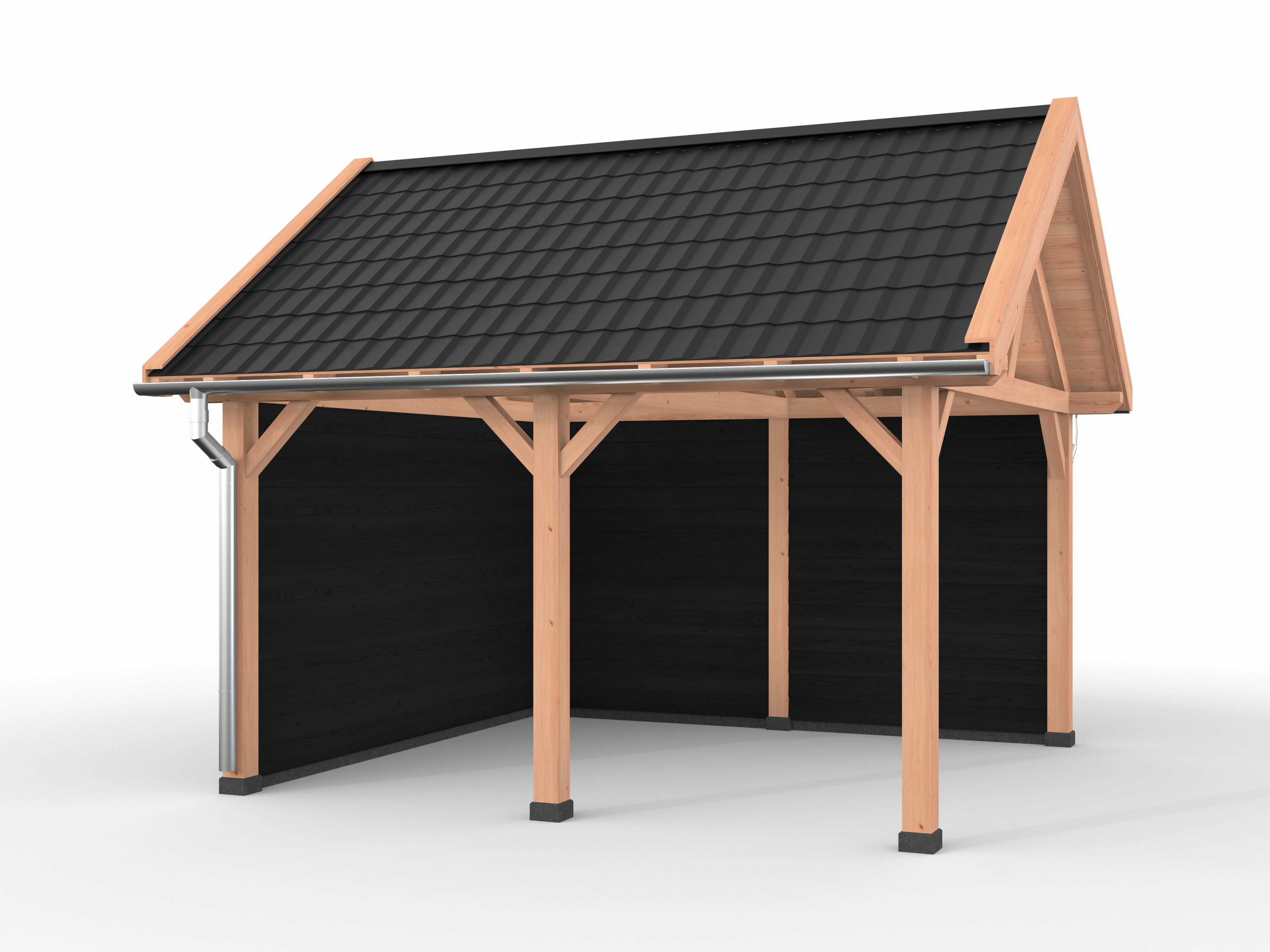 Douglas overkapping zadeldak, 500 x 400, met achterwand en zijwand, Westwood Vrijbuiter - Afbeelding 3